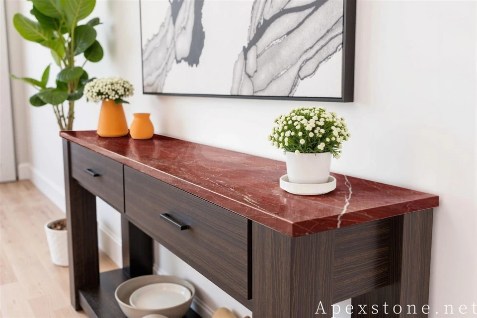 Calacatta Nwa Wouj Kwatzit Tab Console